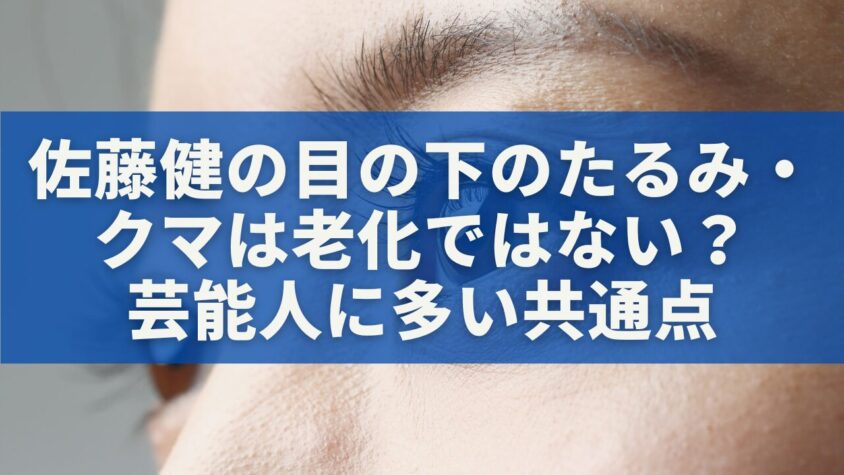佐藤健の目の下のたるみ・クマは老化ではない?芸能人に多い共通点とは